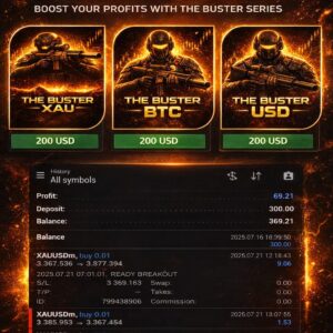 The Buster BTC Single Entry MT5 V1.23 + The Buster XAU Single Entry MT5 V1.23 (no DLL)